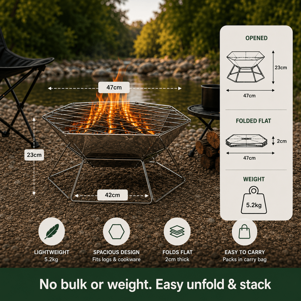 TheWildernest™  HexFlame Pit & Grill